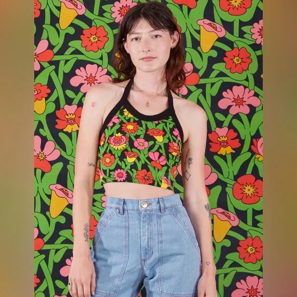 Big Bud Press Flower Tangle Halter Top - S - Picture 6 of 6